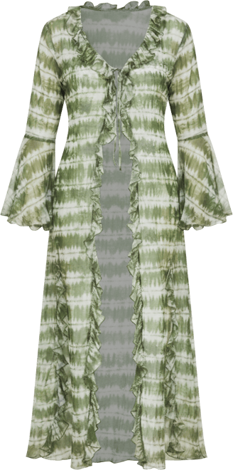 Women's Curve Tie Dye Ruffle Resort Kaftan