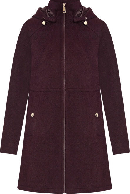 Women's Zip Front Walker Coat With Detachable Hood