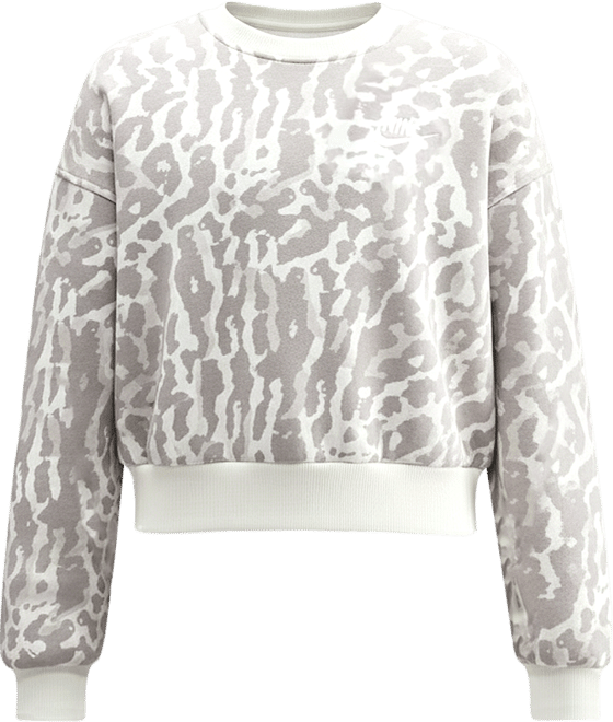 Nike Sportswear Club Fleece Big Kids' (Girls') Boxy Printed Crewneck Sweatshirt