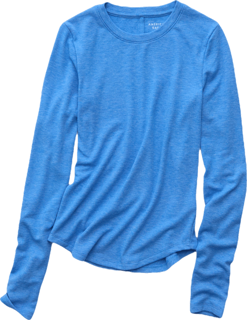 AE Long Sleeve Cozy Crew Neck T-Shirt | American Eagle