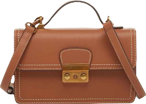 Little Brown Bag Leather Small Crossbody Purse Cute Women's Handbag with Top Handle and Adjustable Strap