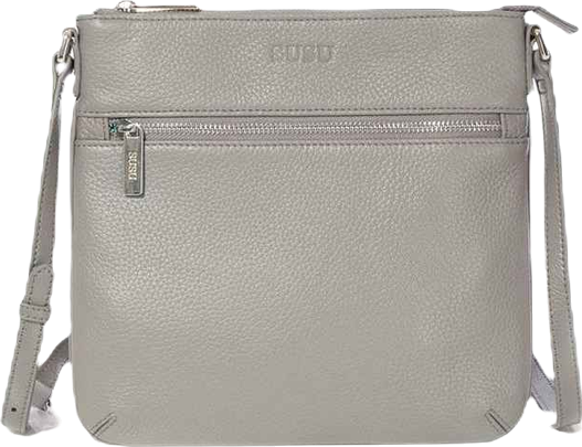 Gray Leather Messenger Bag Women s Slim Crossbody Purse with Zipper Closure and Front Pocket