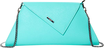 Leather Clutch Bag Turquoise Evening Purse Unique Women's Handbag