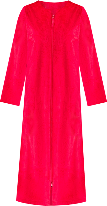 Women's Embossed Velour Zip-Front Robe, Macy's Exclusive