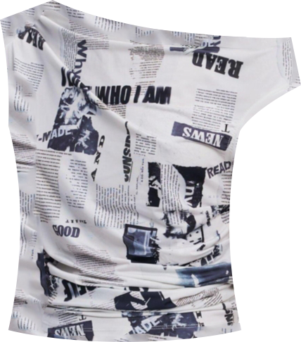 Women's Draped newspaper T-shirt