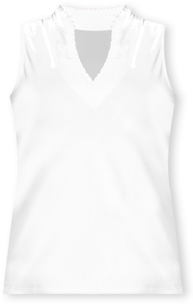 Pleated Placket Sleeveless Womens Golf Polo