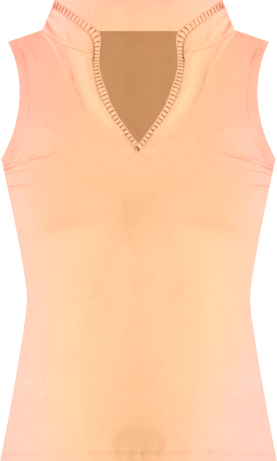 Pleated Placket Sleeveless Womens Golf Polo