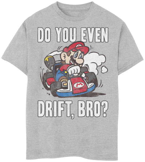 Boys 8 20 Nintendo Mario Kart Do You Even Drift Bro Graphic Tee