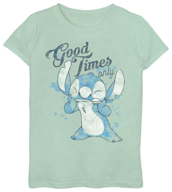 Disney's Lilo & Stitch Girls 7-16 Good Times Only Splatter Portrait Graphic  Tee