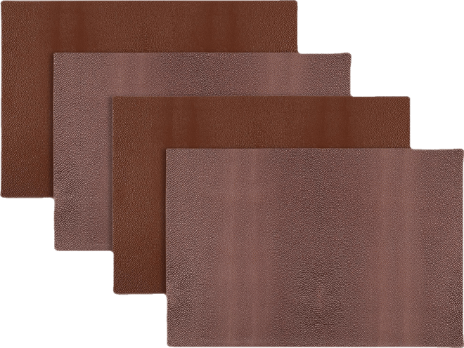 Lucerne Reversible Premium Faux Patent Leather 12" x 18" Rectangular Placemats Set of 4