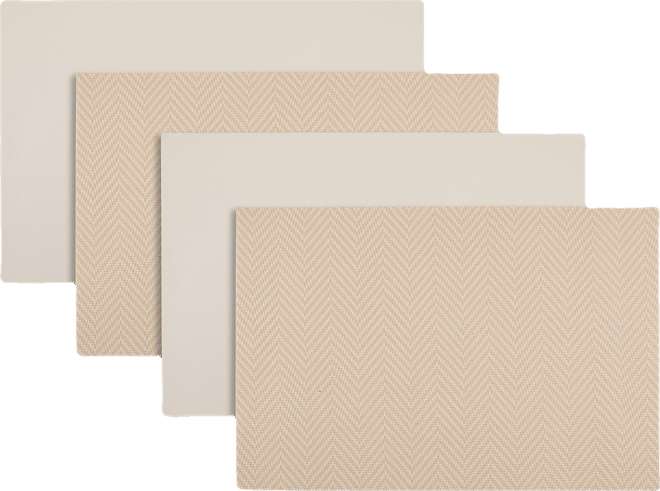 Chevron Reversible Premium Faux Leather 12" x 18" Rectangular Placemats Set of 4