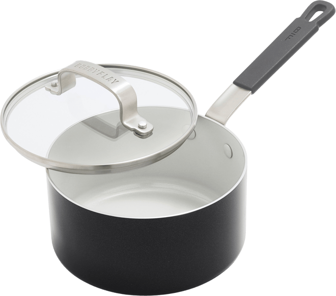 Bobby Flay Ceramic Nonstick 1.6-Quart Saucepan with Lid