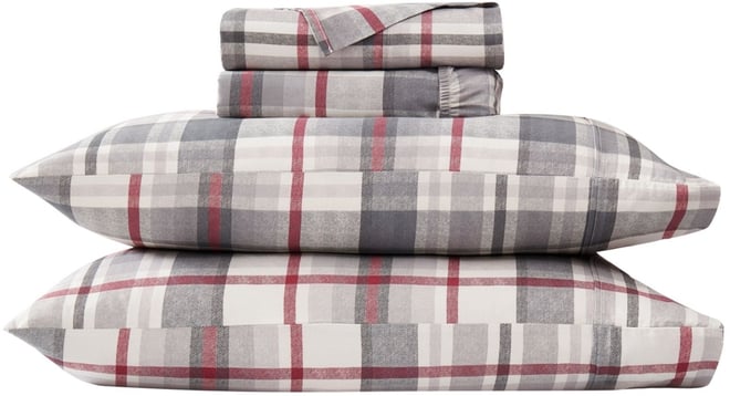 Highland Plaid Extra Deep Pocket 300- Thread Count 4-Pc. Sheet Set, California King