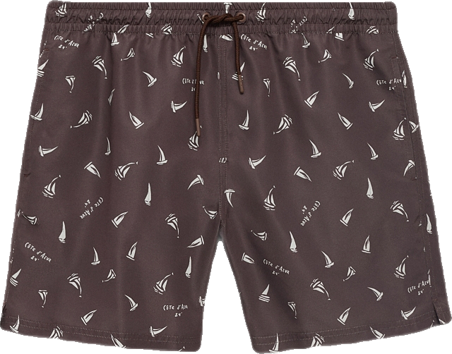 Men's Sailboat Print Swimsuit