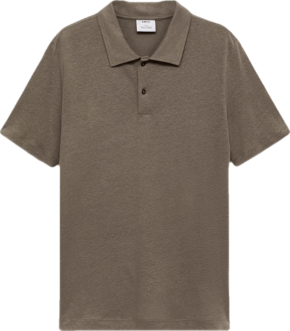 Men's Linen Blend Slim Fit Polo Shirt