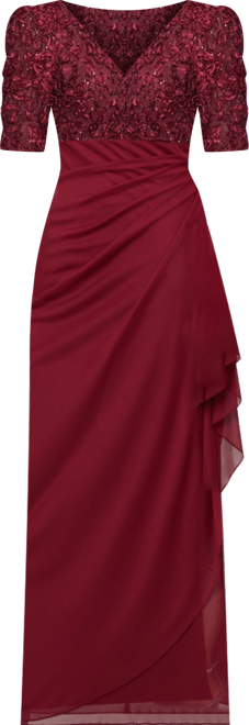 Women's Embellished Puff-Sleeve A-Line Dress