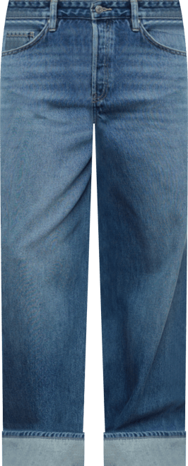 Women's Turn-Up Hem Wide-Leg Jeans