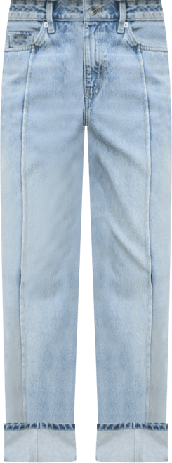 Women's Turn-Up Hem Wide-Leg Jeans