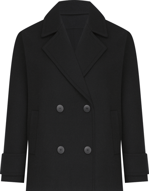 Women's Double-Breasted Wool Blend Coat