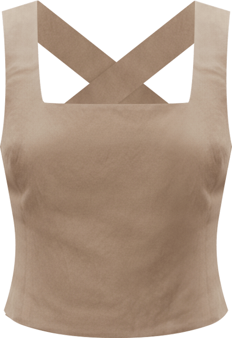 Women's Linen-Blend Cross-Back Top