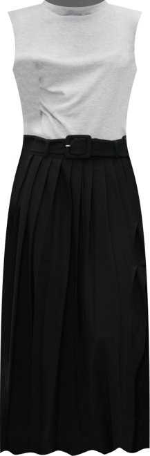 Women's Contrasting Belt Dress