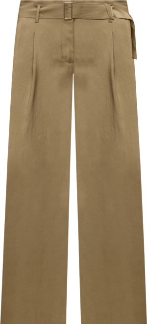 Women's Belted Paper Bag Pants