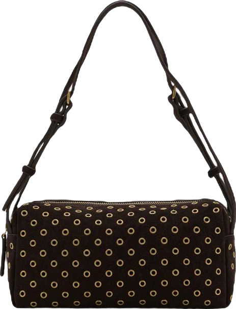 Women's Eyelets Detail Suede Shopper Bag