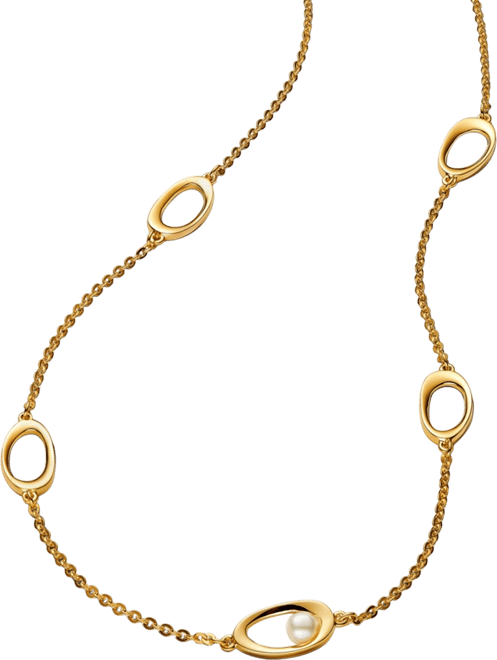 Organically Shaped Oval Treated Freshwater Cultured Pearl Necklace