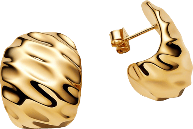 Rippled Wide Hoop Earrings