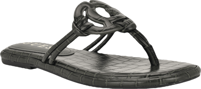 Women's Saime Embellished G Cutout Flat Thong Sandals