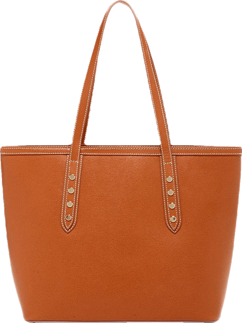 Brown Leather Shoulder Bag Big Work Tote Purse for Women Laptop Handbag with Zipper Closure