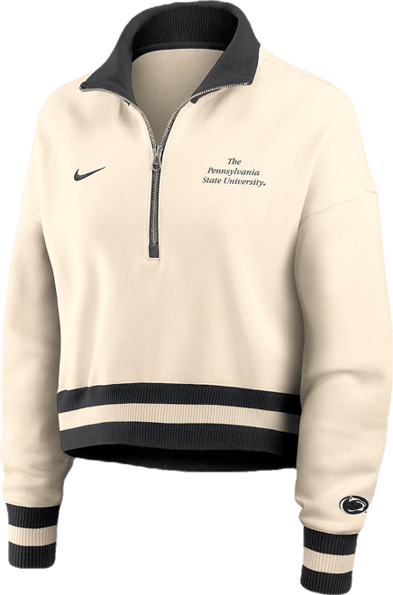 Women's Cream/Navy Penn State Nittany Lions Legacy Half-Zip Sweatshirt
