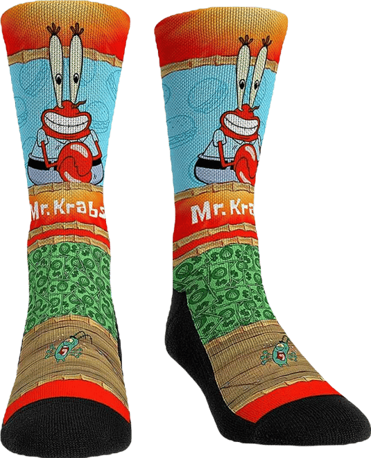 Men's and Women's SpongeBob SquarePants Mr. Krabs Showtime Crew Socks