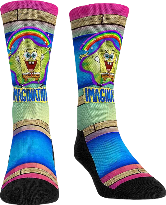 Men's and Women's SpongeBob SquarePants Imagination Crew Socks