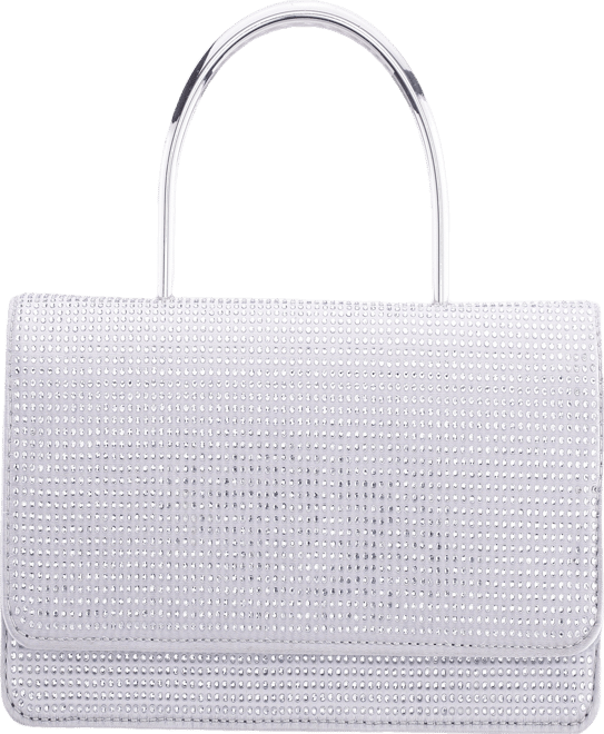 Elongated Crystal Magnetic Snap Satchel Bag