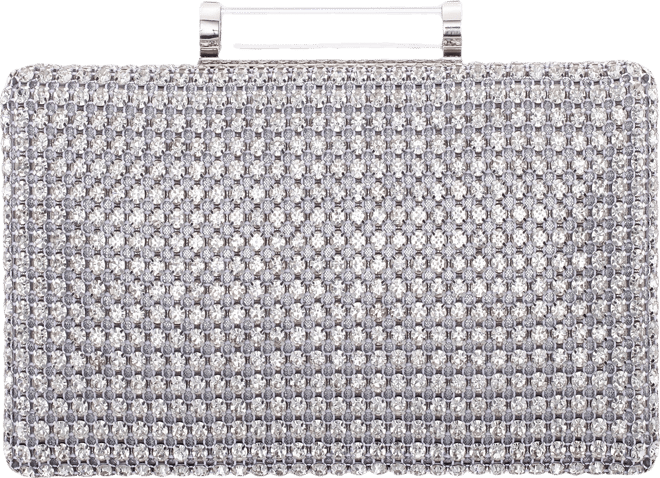 Mini Crystal Encrusted Minaudiere Lift Lock Clutch