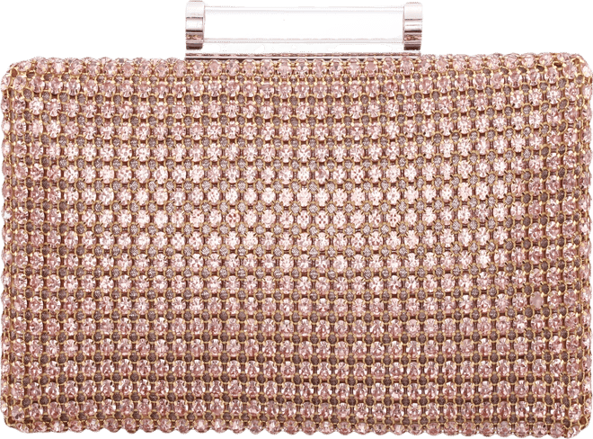 Mini Crystal Encrusted Minaudiere Lift Lock Clutch