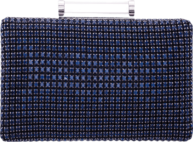 Mini Crystal Encrusted Minaudiere Lift Lock Clutch