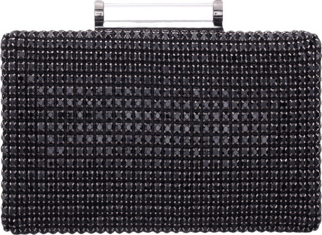 Mini Crystal Encrusted Minaudiere Lift Lock Clutch