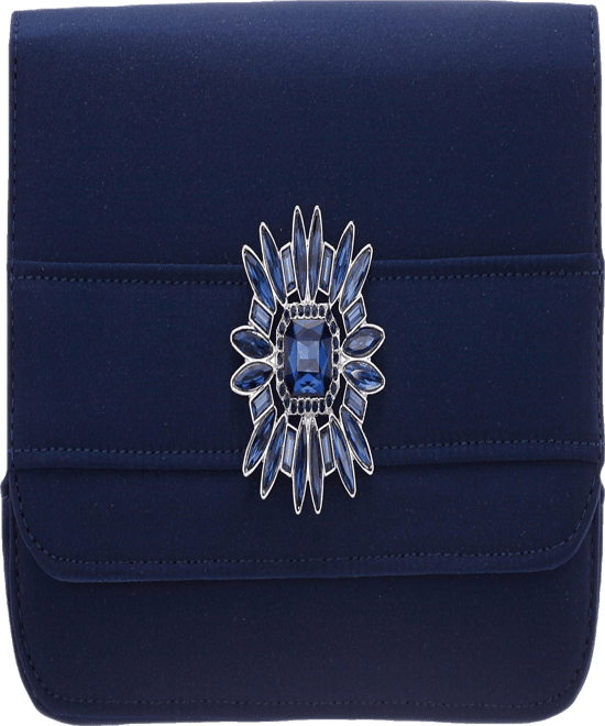 Art Deco Crystal Ornament Magnetic Snap Clutch