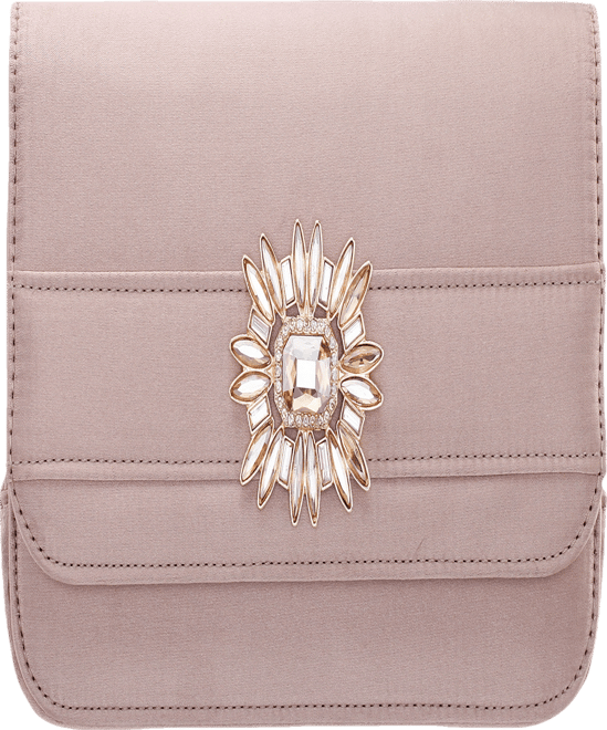 Art Deco Crystal Ornament Magnetic Snap Clutch