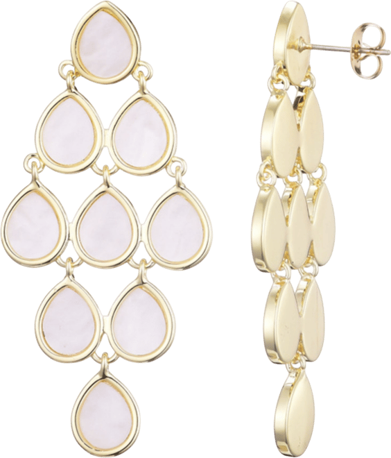 Gold Dangling Petals Earrings