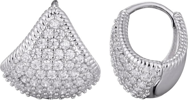 Silver Cz Purse Earrings