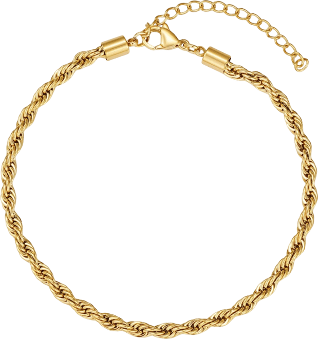Tarnish Resistant Gold Rope Chain Anklet