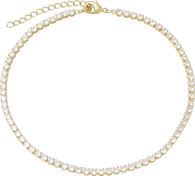 Gold Crystal Tennis Chain Anklet