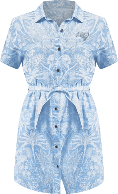 Women's Blue Tampa Bay Buccaneers Palm Linen Dress