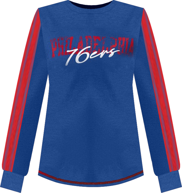 Women's Royal Philadelphia 76ers Advantage Tri-Blend Long Sleeve T-Shirt