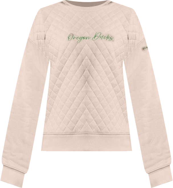 Women's Beige Oregon Ducks Collegiate Hart Mountain Quilted Sweatshirt