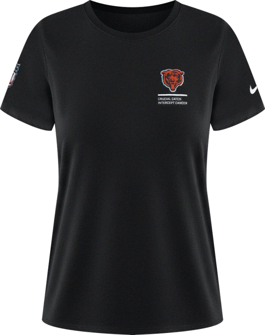 Women's Black Chicago Bears 2025 Nfl Crucial Catch Tri-Blend Dri-fit T-Shirt