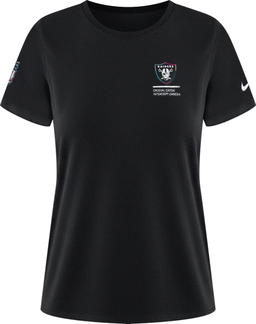 Women's Black Las Vegas Raiders 2025 Nfl Crucial Catch Tri-Blend Dri-fit T-Shirt